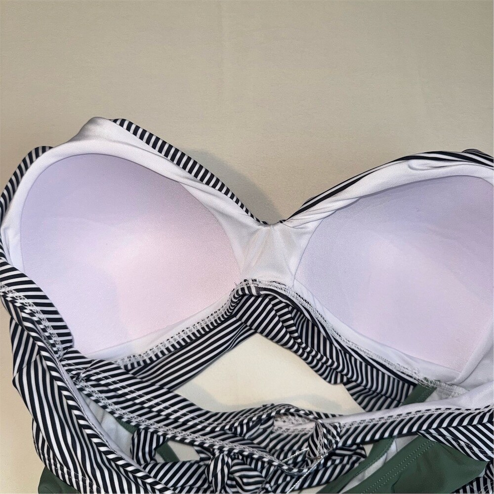 EOMENIE One Piece Swimsuit Womens Size L Tummy Control Cutout Tie Back‎ - Picture 5 of 11